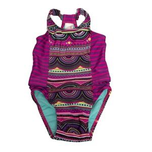 Cat & Jack Baby Girls 12M Pink Purple‎ Geometric Striped Two Piece Swimsuit Boho